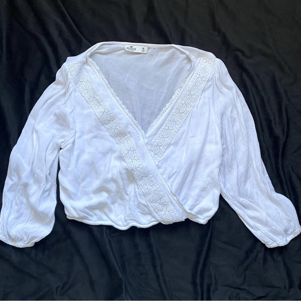 Hollister Boho chic white lace pedant top size M
